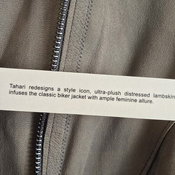 ELIE TAHARI $898 JOPLIN Genuine Lamb Leather MerinoWool Asymmetric Moto Jacket M - Picture 7 of 14